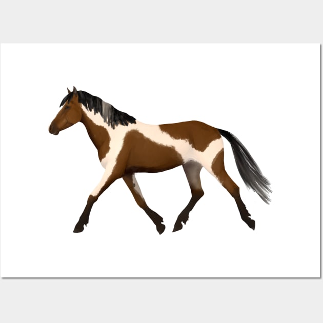 Skewbald horse trotting Wall Art by Shyflyer